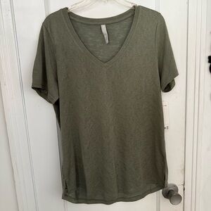 Athleta Olive Green V-Neck Women's Top NWT